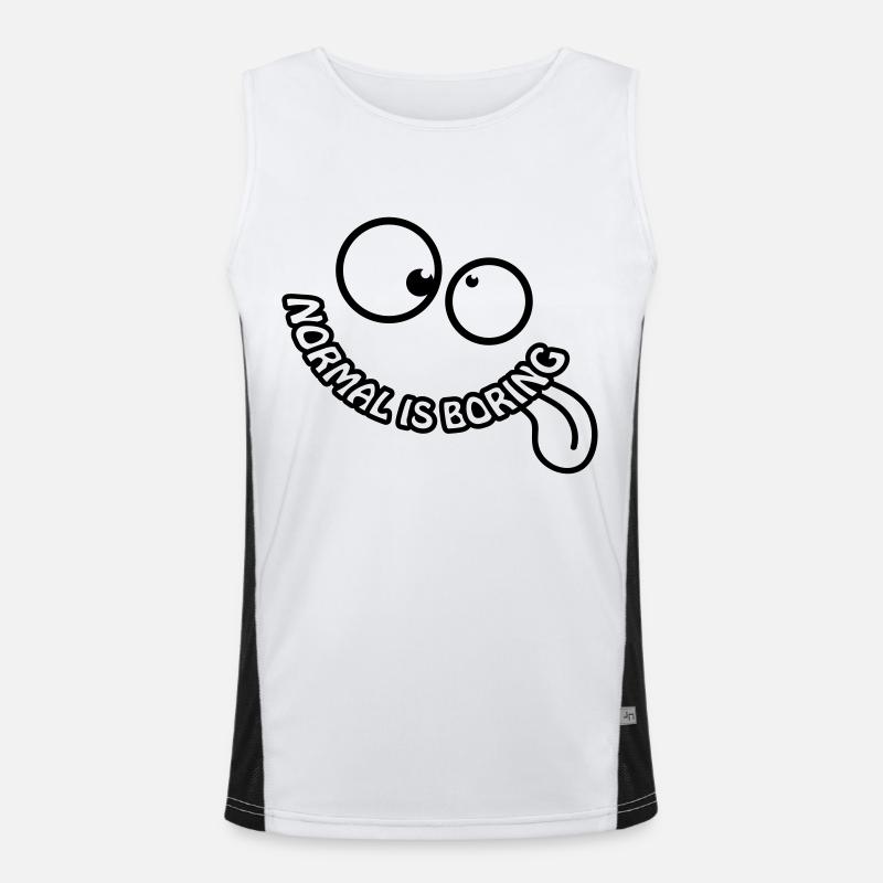 Normal Is Boring Smiley Funktionelles Kontrast-Tank Top für Männer 