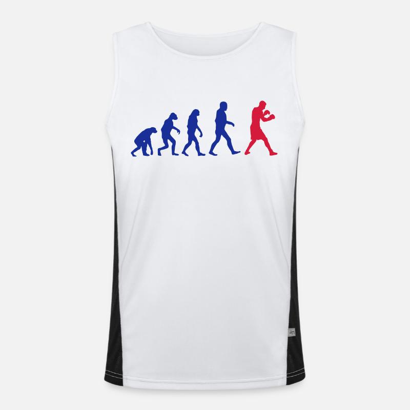 Boxing Evolution logo Funktionelles Kontrast-Tank Top für Männer 