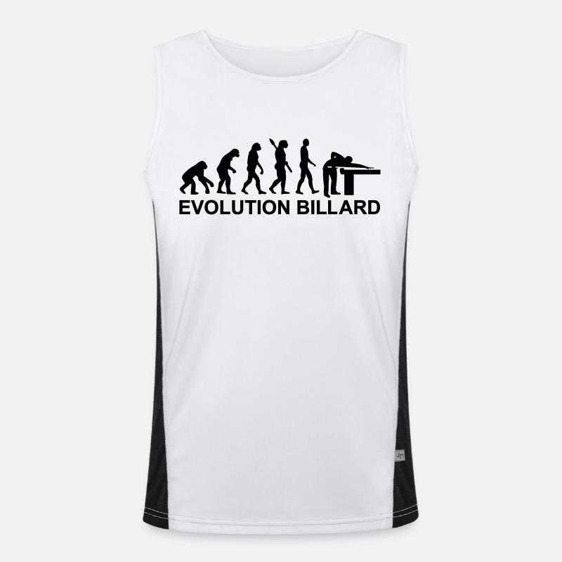 Evolution Billards - Men's Functional Contrast Tank Top  - white/black