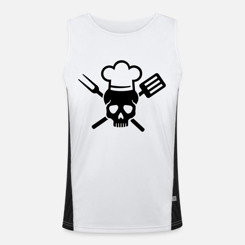Cook chef - Men's Functional Contrast Tank Top  - white/black