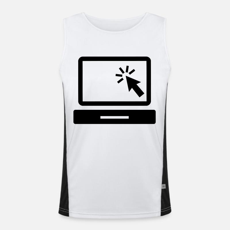 Computer - Men's Functional Contrast Tank Top  - white/black