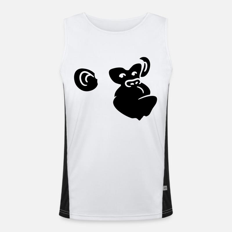Cool monkey head design - Men's Functional Contrast Tank Top  - white/black