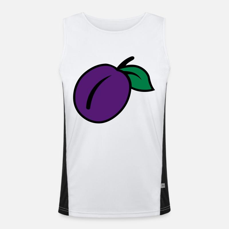 Blomme - Funktionel kontrast tanktop til herrer  - hvid/sort