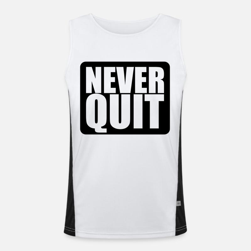 logo never quit button gewinner stars sieger sport Funktionelles Kontrast-Tank Top für Männer 