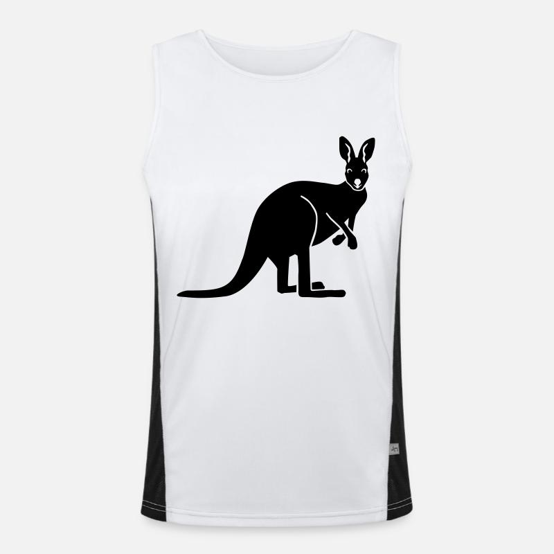 Kangaroo - Men's Functional Contrast Tank Top  - white/black
