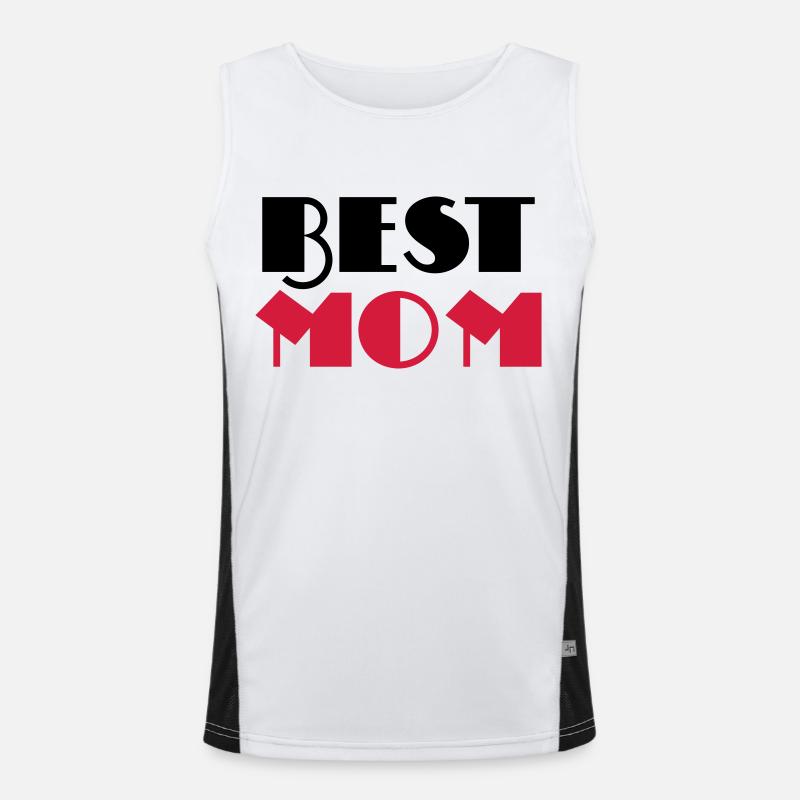 Best Mom - Men's Functional Contrast Tank Top  - white/black