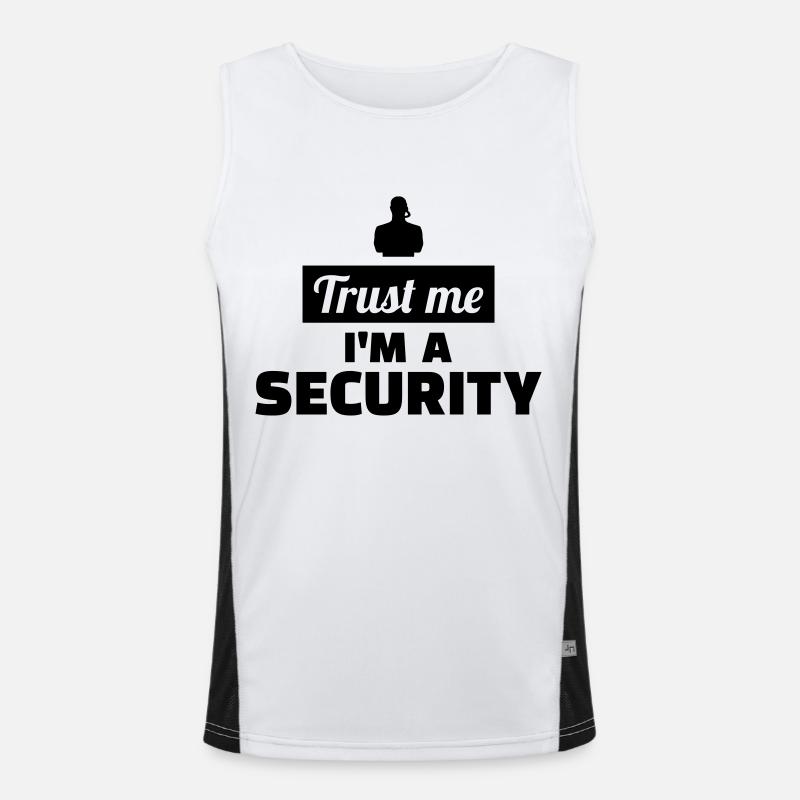 Security - Men's Functional Contrast Tank Top  - white/black