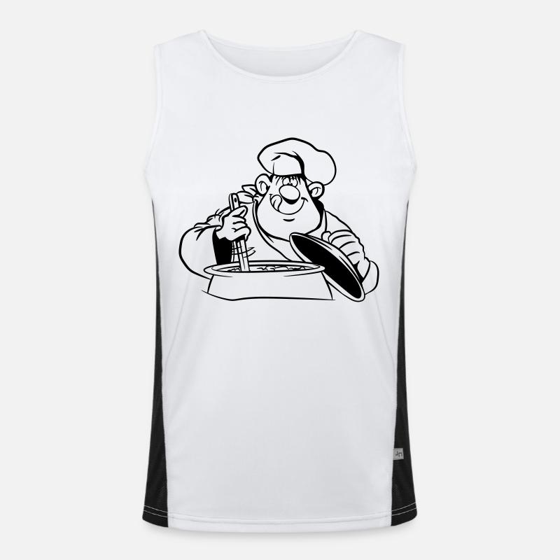 Cook comical funny - Men's Functional Contrast Tank Top  - white/black
