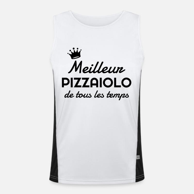 Pizza / Pizzaiolo / Pizza Chef / Pizzachef - Men's Functional Contrast Tank Top - white/black