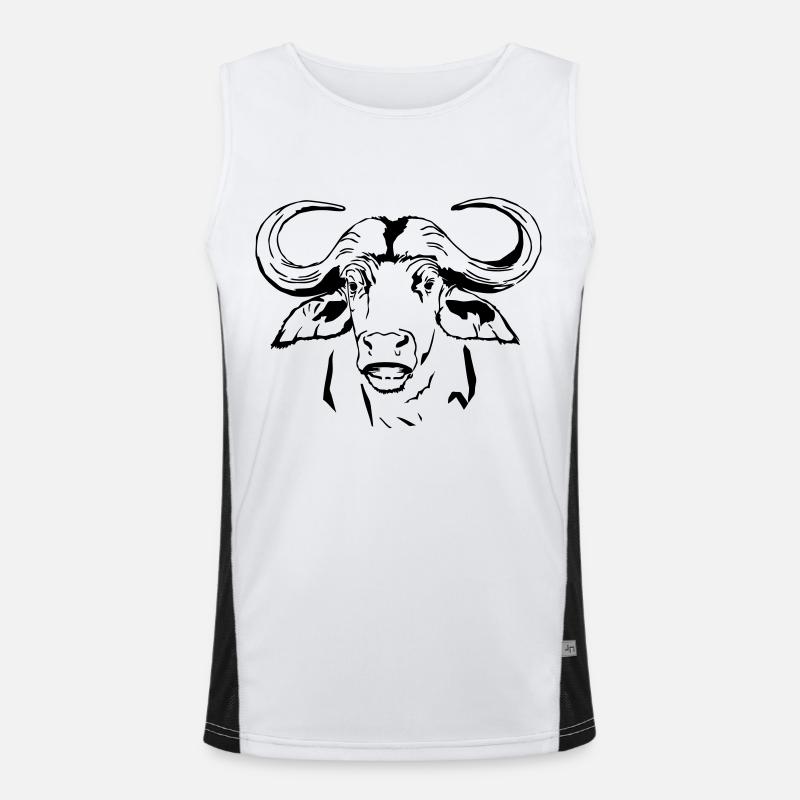 Kaffernbüffel - Wasserbüffel - Büffel - Big Five Funktionelles Kontrast-Tank Top für Männer 