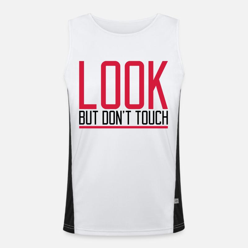 Text Dont Touch Men's Functional Contrast Tank Top 