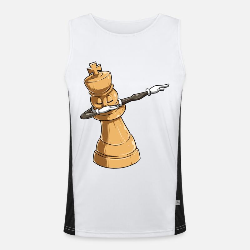 Schach König Dab Dabbing Tanzen Funktionelles Kontrast-Tank Top für Männer 