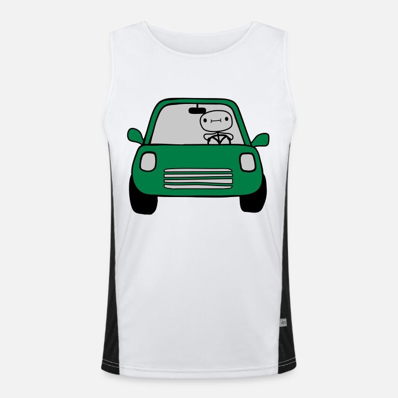 Fahrer Comic Auto Funktionelles Kontrast-Tank Top für Männer 