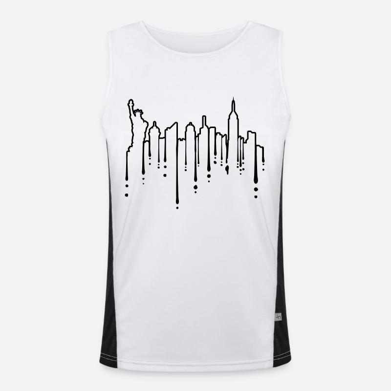Tropfen Freiheitsstatue NYC Funktionelles Kontrast-Tank Top für Männer 