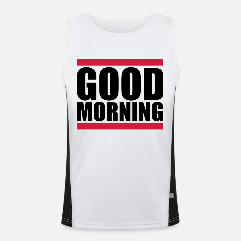 Good Morning Balken Funktionelles Kontrast-Tank Top für Männer 