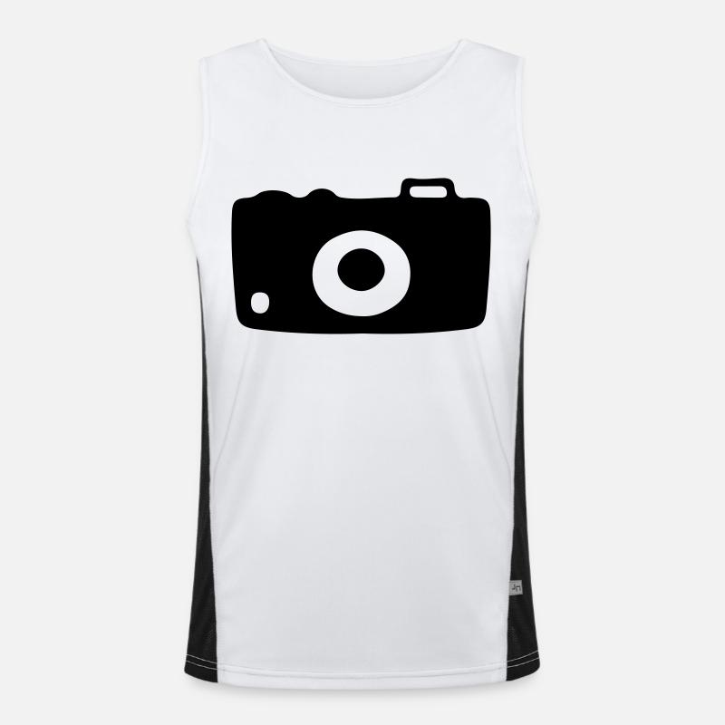 Camera Camera Camera Digital Camera - Men's Functional Contrast Tank Top  - white/black