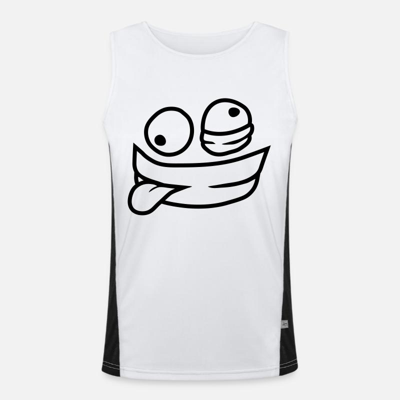 Comic Psychopath Face - Men's Functional Contrast Tank Top  - white/black