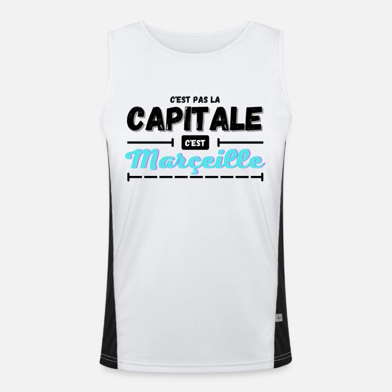 C'est pas la capitale c'est Marseille Débardeur respirant contrasté Homme 