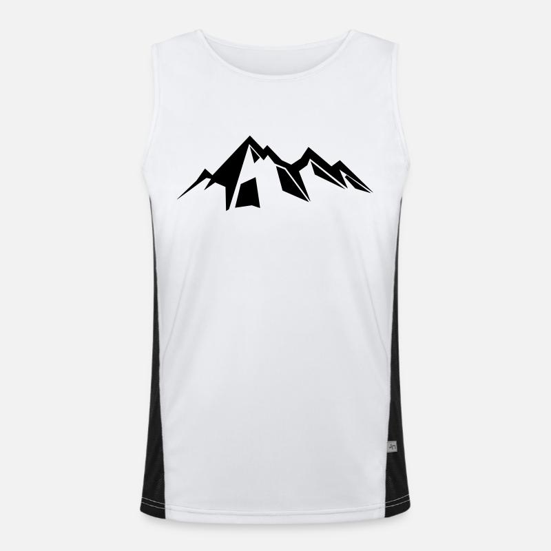 Mountains Mountain Mountains 15 - Men's Functional Contrast Tank Top  - white/black