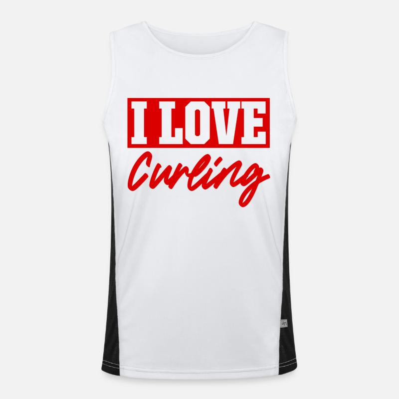 I love curling - Men's Functional Contrast Tank Top  - white/black