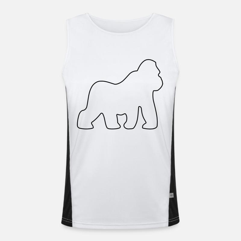 Gorilla, Silverback, Monkey, Monkey, Gorillas, Men's Functional Contrast Tank Top 