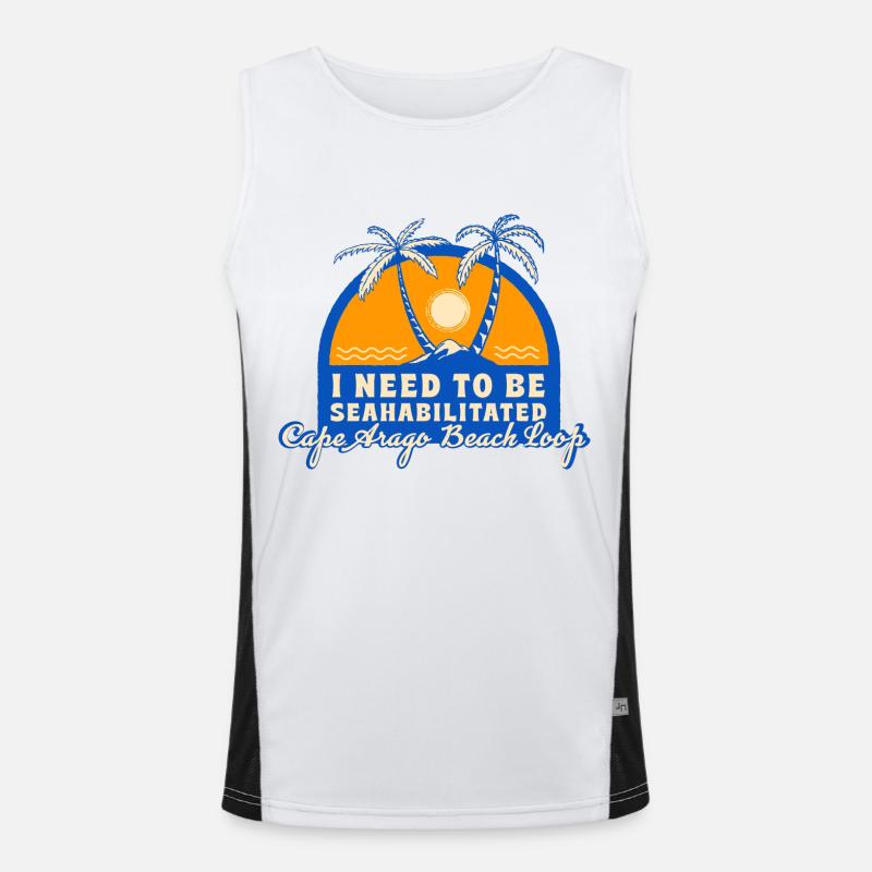I Need To Be Seahabilitated Cape Arago Beach Loop Men's Functional Contrast Tank Top 