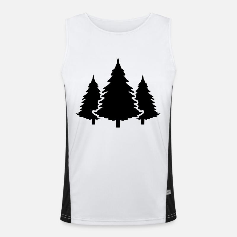Baum Wald Tanne Funktionelles Kontrast-Tank Top für Männer 