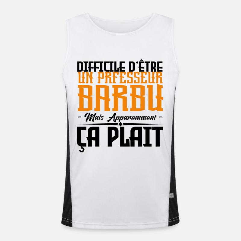 professeur barbu, citations barbe, cadeau Idée Débardeur respirant contrasté Homme 