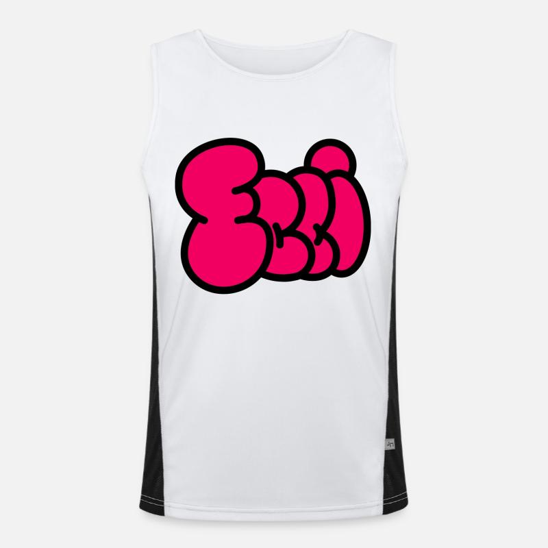 Balloon font ELLI pink Men's Functional Contrast Tank Top 