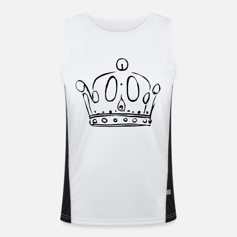 Crown King Queen Emperor Majesty Vector 2 Men's Functional Contrast Tank Top 