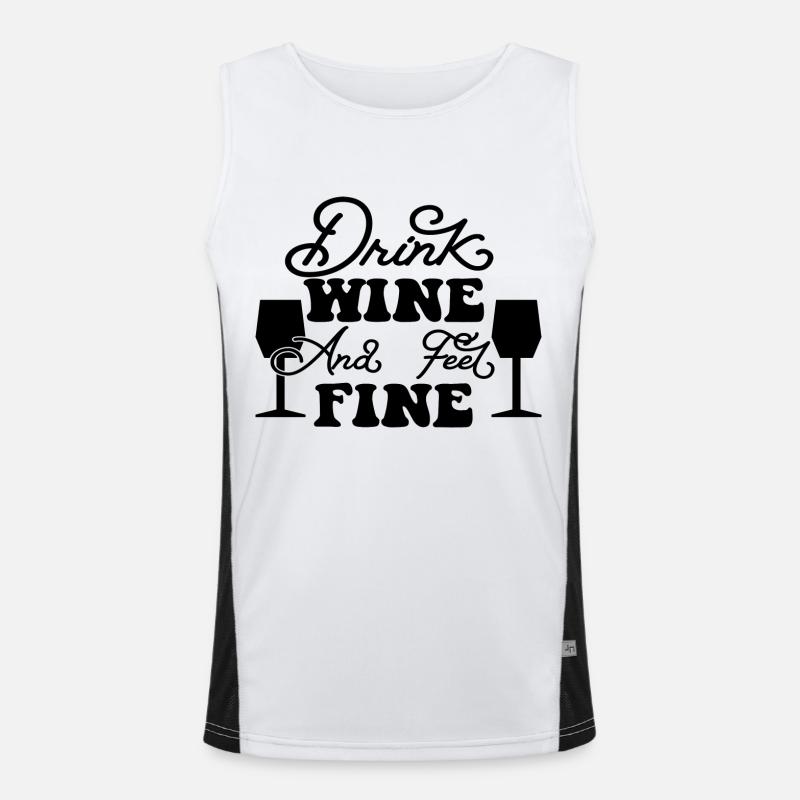 Buvez du vin et sentez-vous bien Débardeur respirant contrasté Homme 