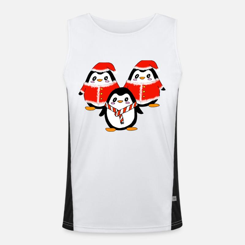 3 Pinguine Funktionelles Kontrast-Tank Top für Männer 
