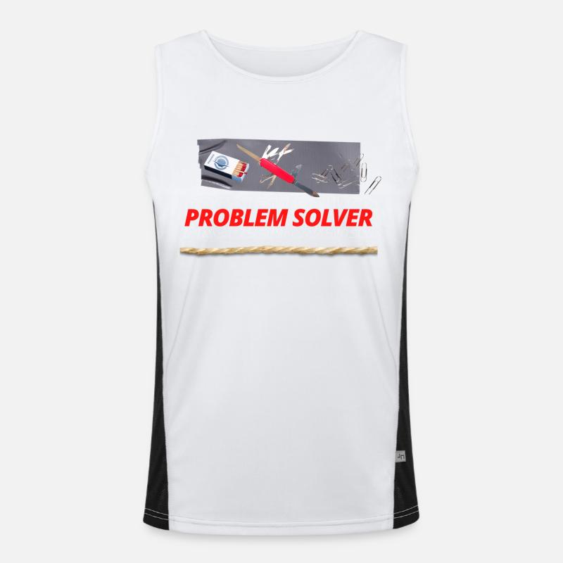 PROBLEM SOLVER TOOLS - Men's Functional Contrast Tank Top  - white/black