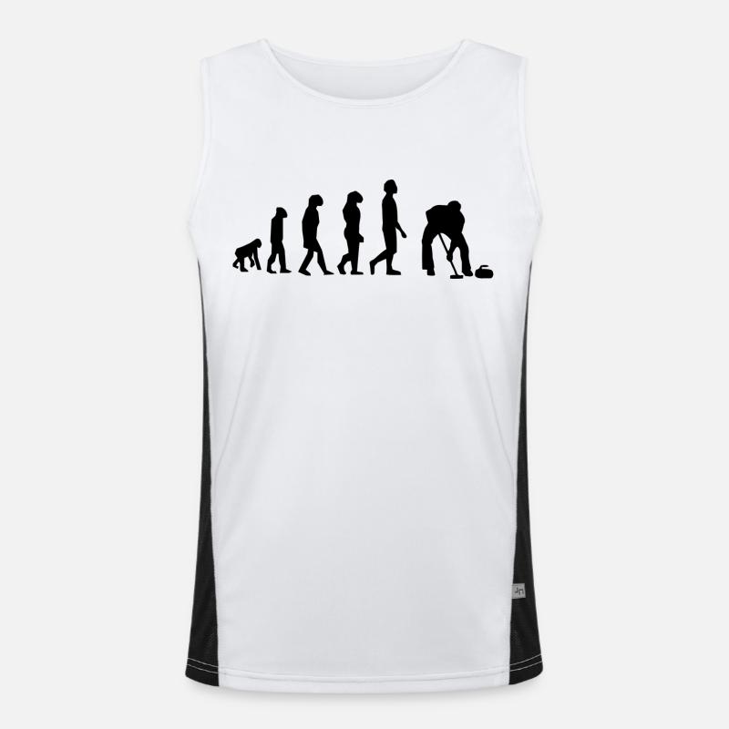 Curling evolution - Men's Functional Contrast Tank Top  - white/black