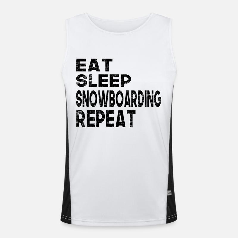 Eat Sleep Snowboarding Repeat Funktionelles Kontrast-Tank Top für Männer 