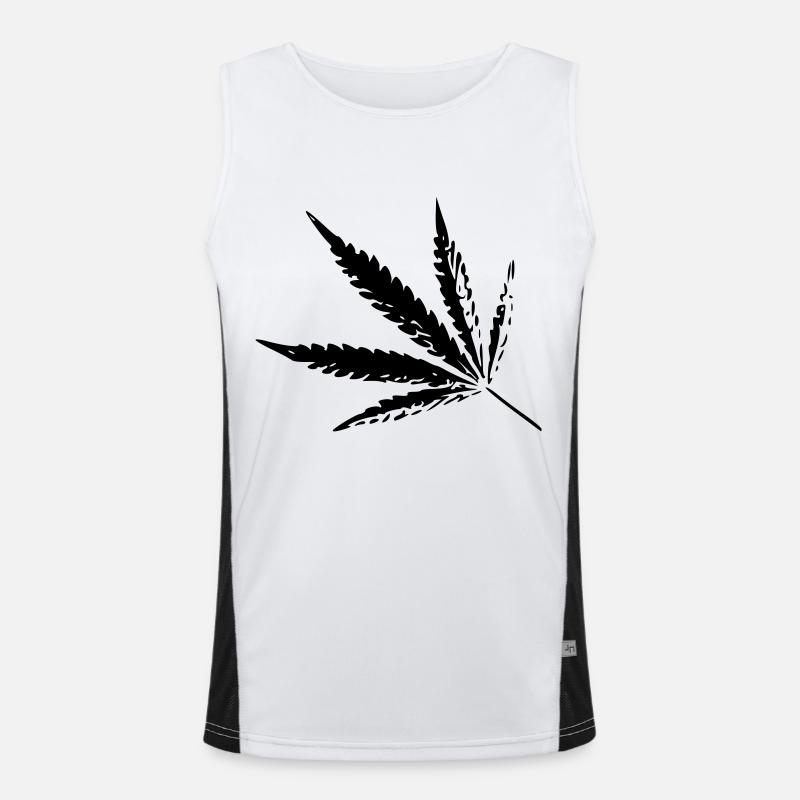 Cannabis - Bild Funktionelles Kontrast-Tank Top für Männer 