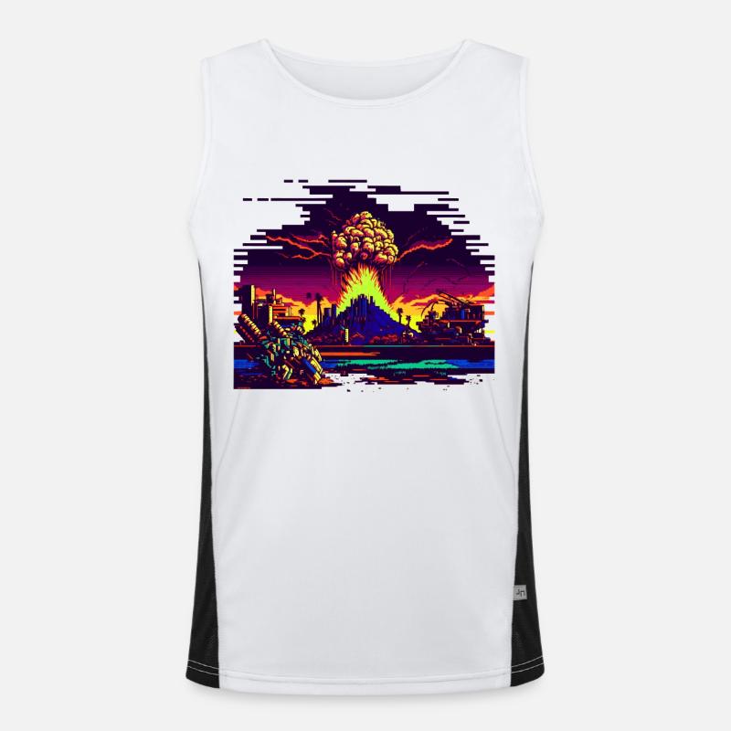 Quand la bombe atomique explose en 8 bits Débardeur respirant contrasté Homme 