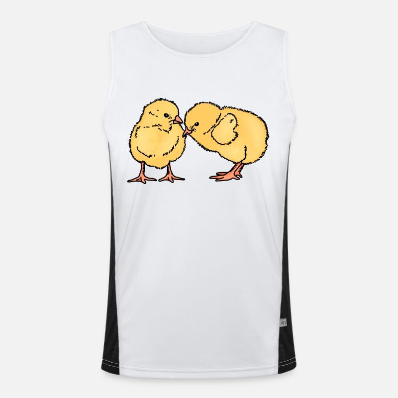 Two cute chicks - Men's Functional Contrast Tank Top  - white/black