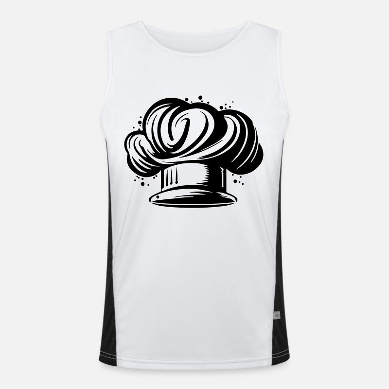Kochmütze Silhouette Kochen Chef Funktionelles Kontrast-Tank Top für Männer 