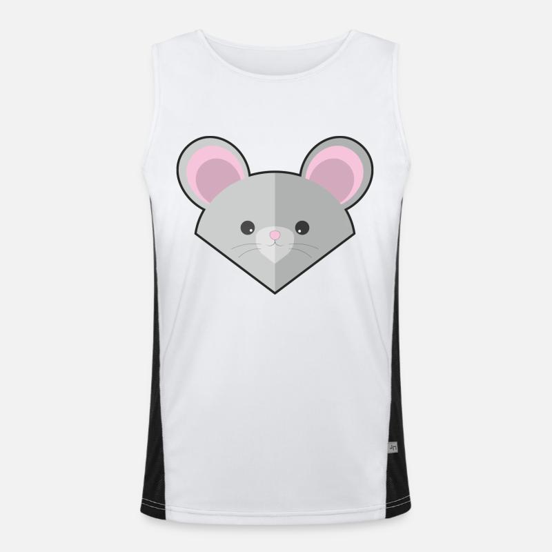 Cute Simple Mouse Men's Functional Contrast Tank Top 