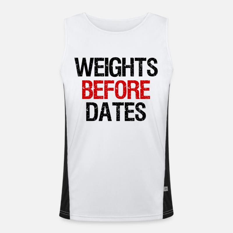 Weights Before Dates (black/red) - Men's Functional Contrast Tank Top  - white/black