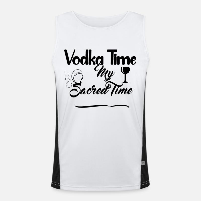 Vodka TIME Design - Alkoholisches Getränk Funktionelles Kontrast-Tank Top für Männer 