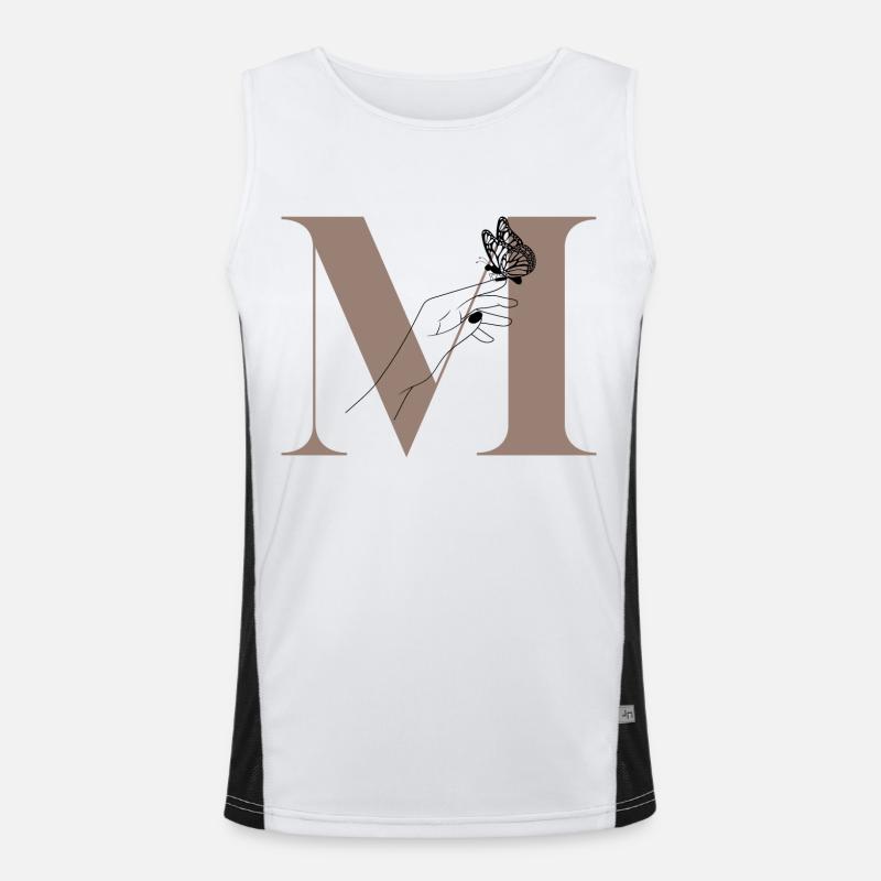 letter m magic butterfly Men's Functional Contrast Tank Top 