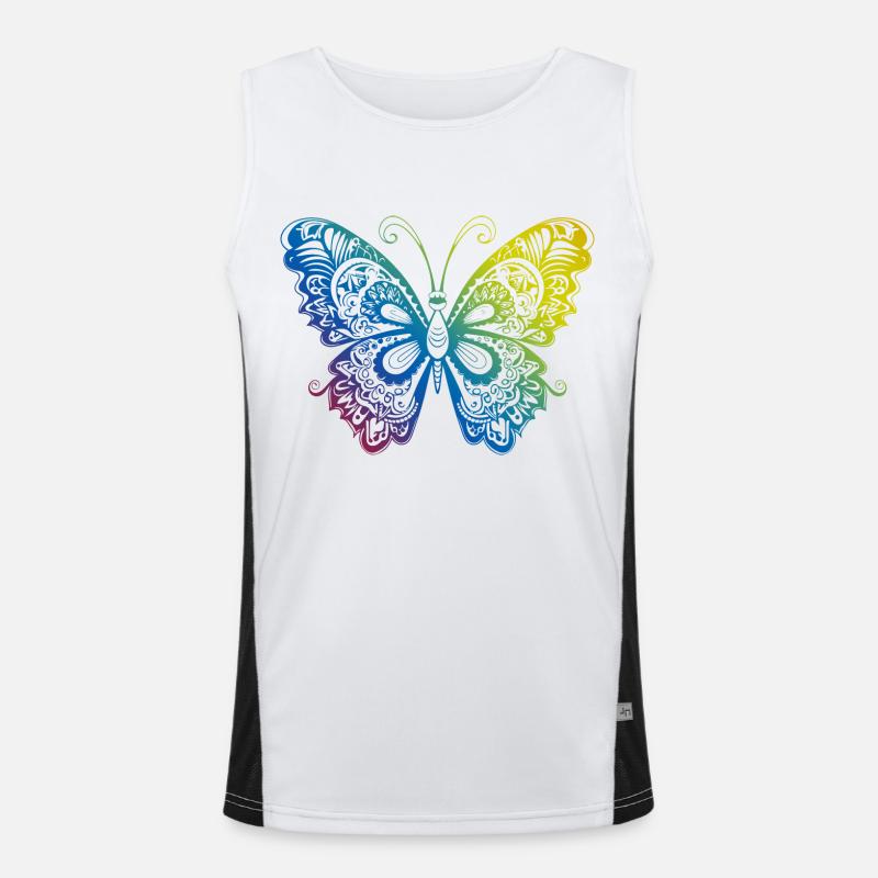 Papillon Mandala Boho Débardeur respirant contrasté Homme 