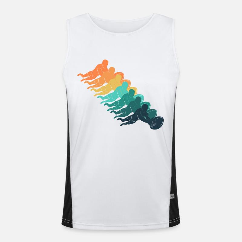 Retro-Rugby Funktionelles Kontrast-Tank Top für Männer 