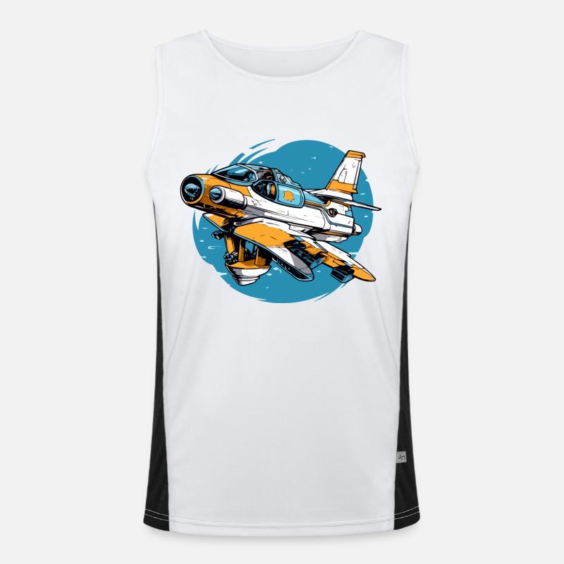Wütendes Vulkanflugzeug Funktionelles Kontrast-Tank Top für Männer 