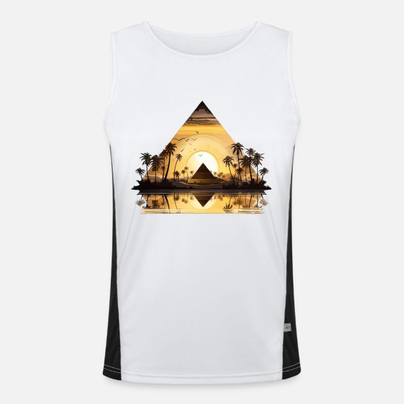 Egypte Egypte Isis Pharaons Pharaons Pyramide Afrique Débardeur respirant contrasté Homme 