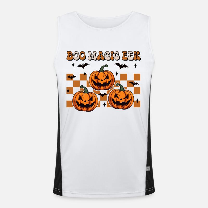 Halloween Boo Magic Eek Funktionelles Kontrast-Tank Top für Männer 