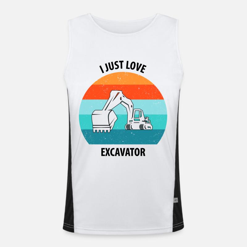 Bagger Baggerfahrer Baggerwagen Funktionelles Kontrast-Tank Top für Männer 
