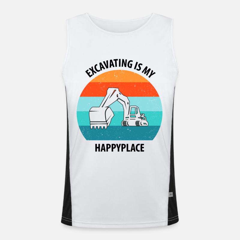 Bagger Baggerfahrer Baggerwagen Funktionelles Kontrast-Tank Top für Männer 